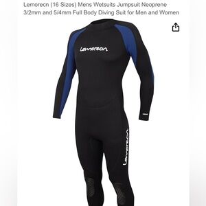 Lemorecn Wetsuits Neoprene 3/2mm and 5/4mm Full Body Diving Suit unisex Size S